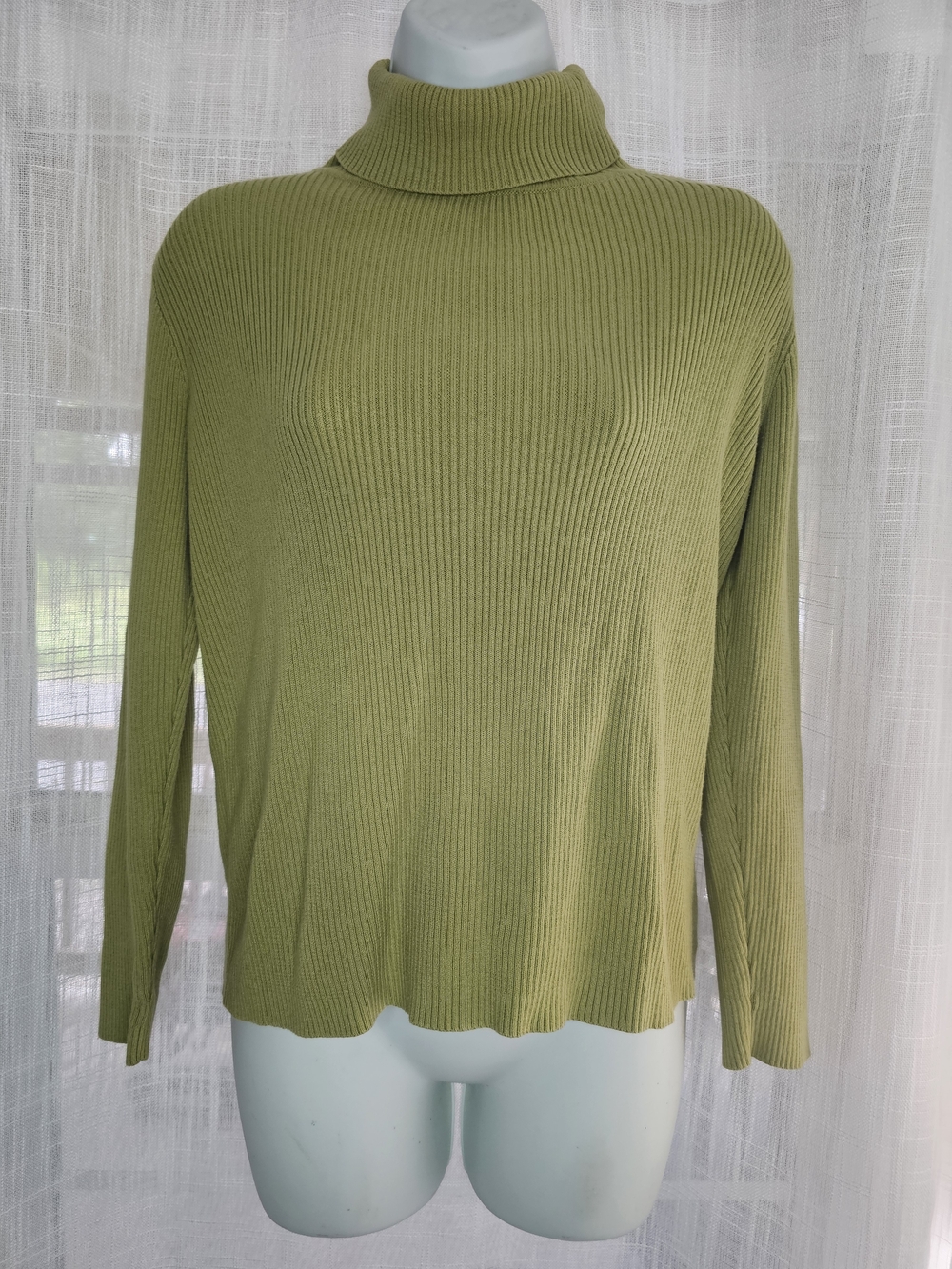 Appleseed's Olive Green Ribbed Turtleneck Sweater